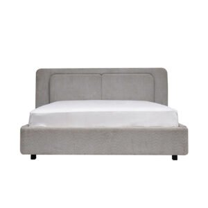 Elegant Freya Bed with Boucle Fabric Headboard & Spacious Drawers
