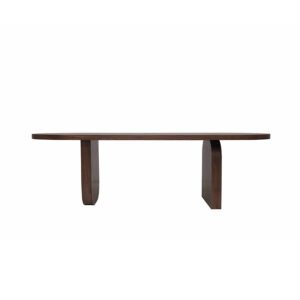 Aurora Dining Table with Natural Walnut Finish & Unique Flattened Edge
