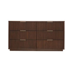 Avalon Dresser with Oak Frame & Brass Hardware