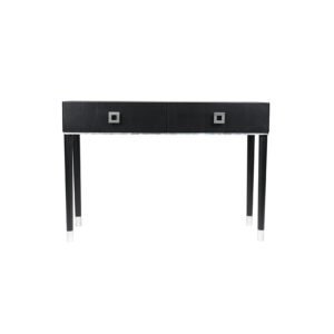 Sleek Eros Dresser in Solid Oak with Metallic Accents