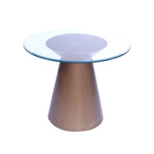 Modern Glass Top Dining Table with Solid Wood Base