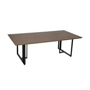 Modern Oak Dining Table with Metal Legs & Matte Finish
